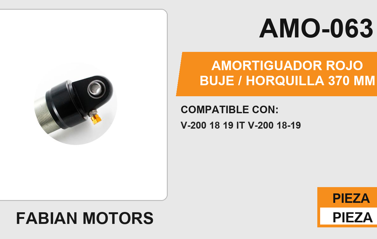 AMORTIGUADOR ROJO BUJE / HORQUILLA 370mm