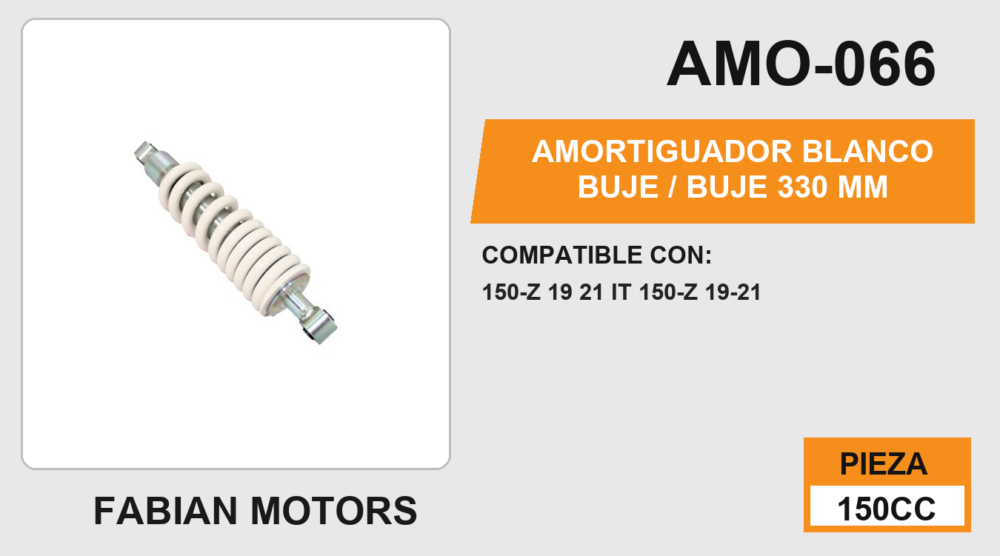 AMORTIGUADOR BLANCO BUJE / BUJE 330mm