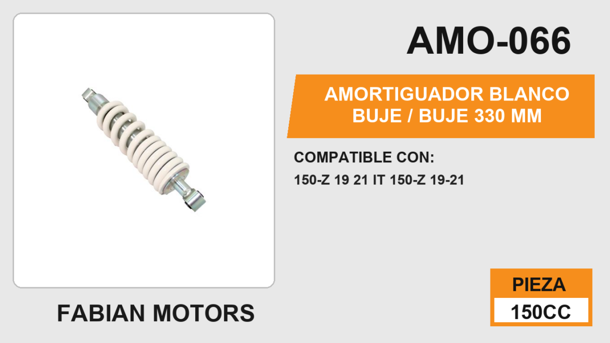 AMORTIGUADOR BLANCO BUJE / BUJE 330mm