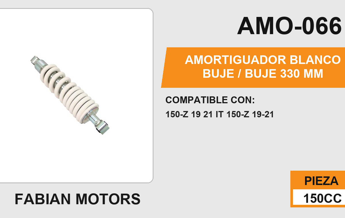 AMORTIGUADOR BLANCO BUJE / BUJE 330mm