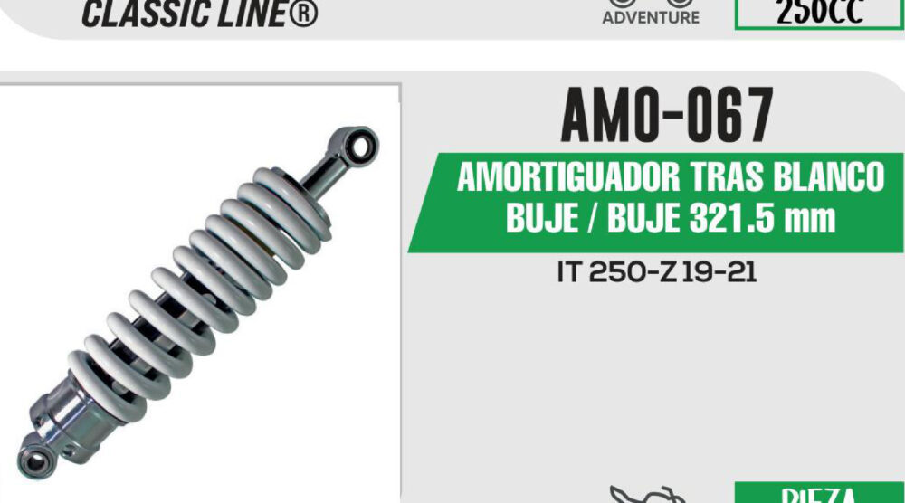 AMORTIGUADOR TRAS BLANCO BUJE / BUJE 321.5mm