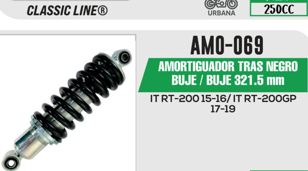 AMORTIGUADOR TRAS NEGRO BUJE / BUJE 321.5mm