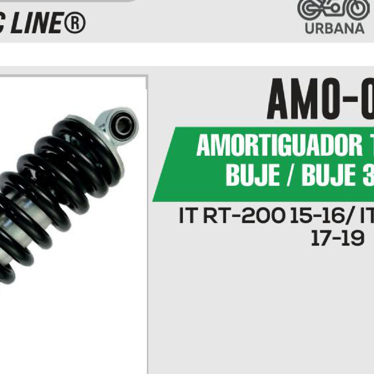 AMORTIGUADOR TRAS NEGRO BUJE / BUJE 321.5mm
