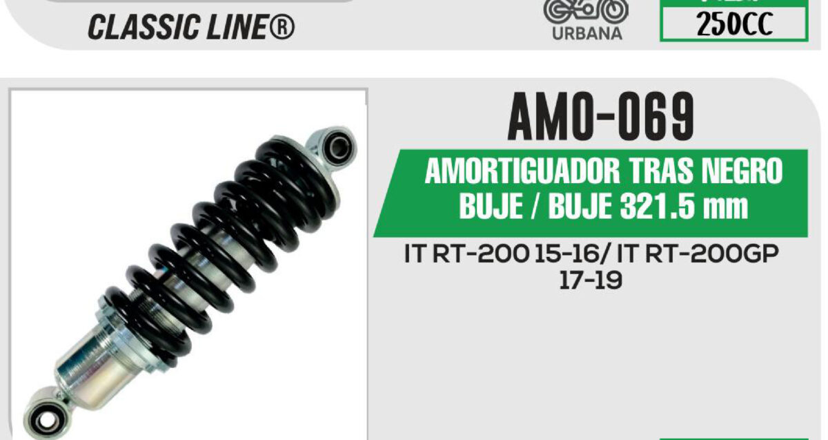 AMORTIGUADOR TRAS NEGRO BUJE / BUJE 321.5mm