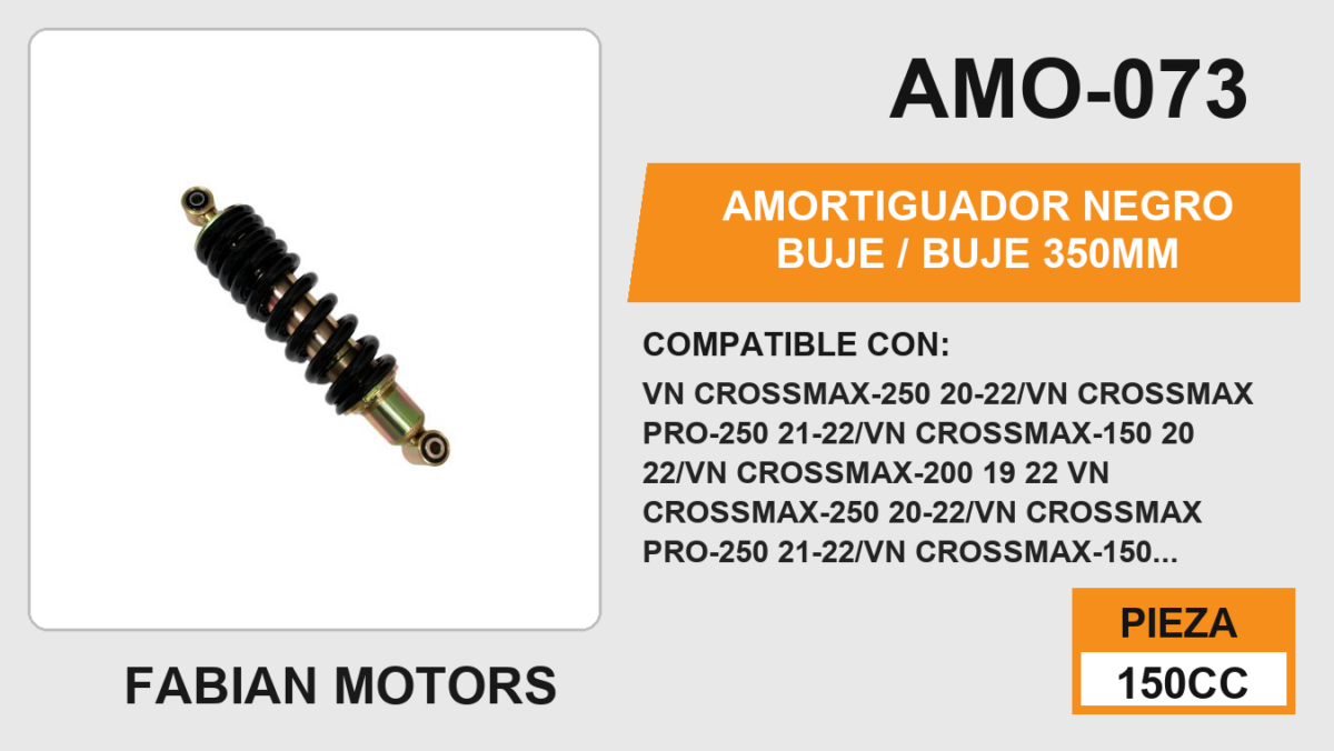 AMORTIGUADOR BUJE-BUJE 305 mm NEGRO