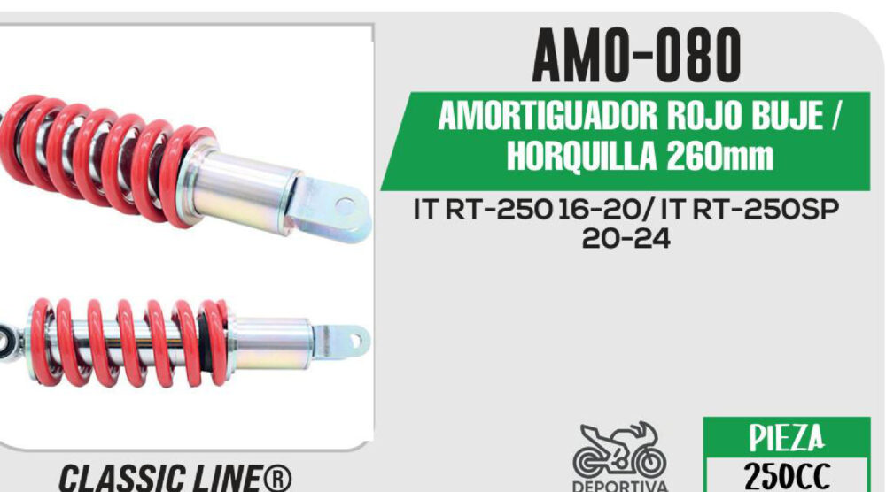 AMORTIGUADOR ROJO BUJE / HORQUILLA 260mm