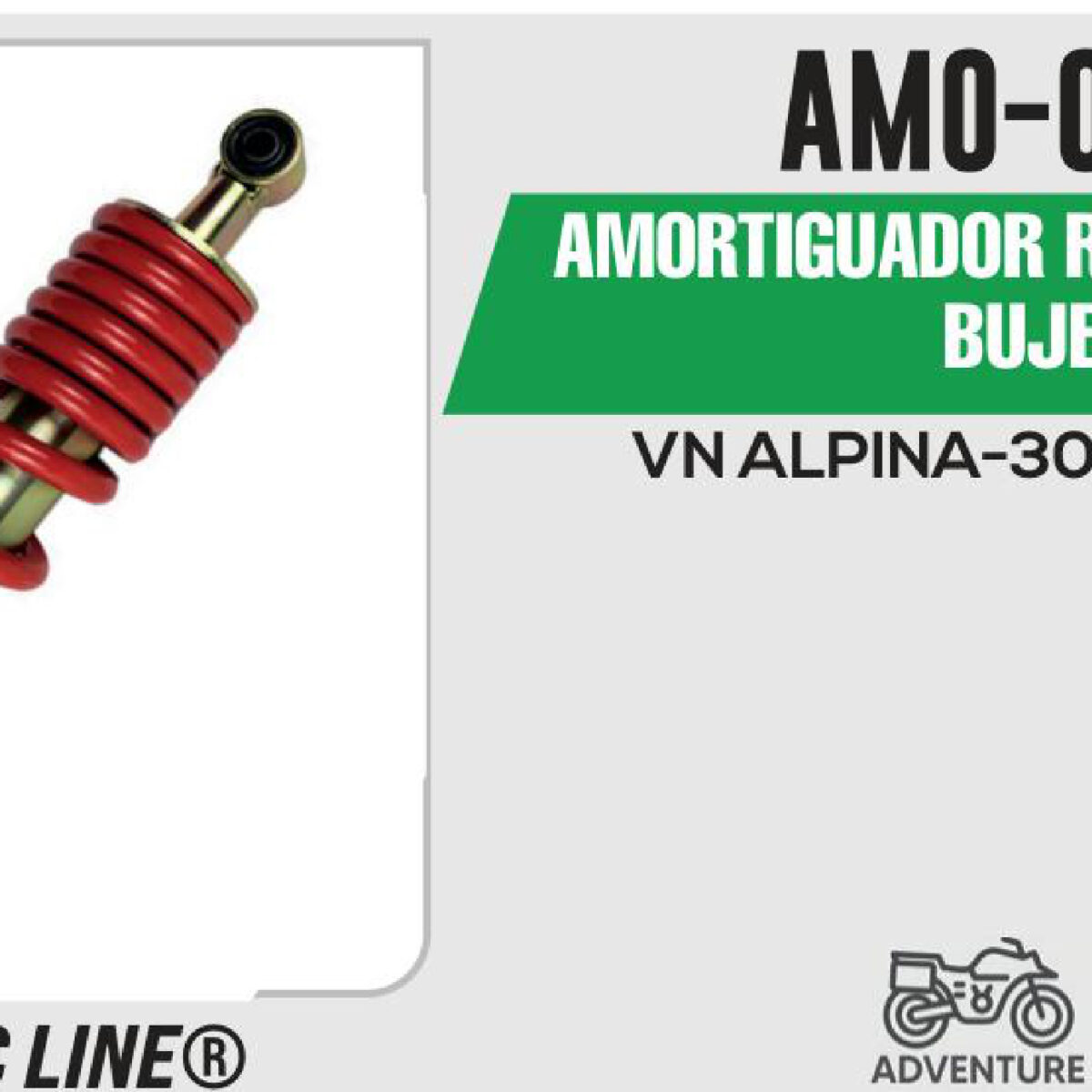AMORTIGUADOR BUJE-BUJE 327mm ROJO