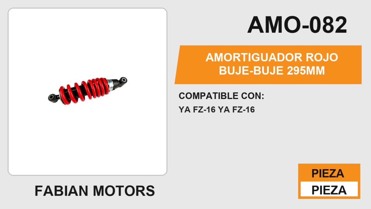 AMORTIGUADOR ROJO BUJE-BUJE 295mm