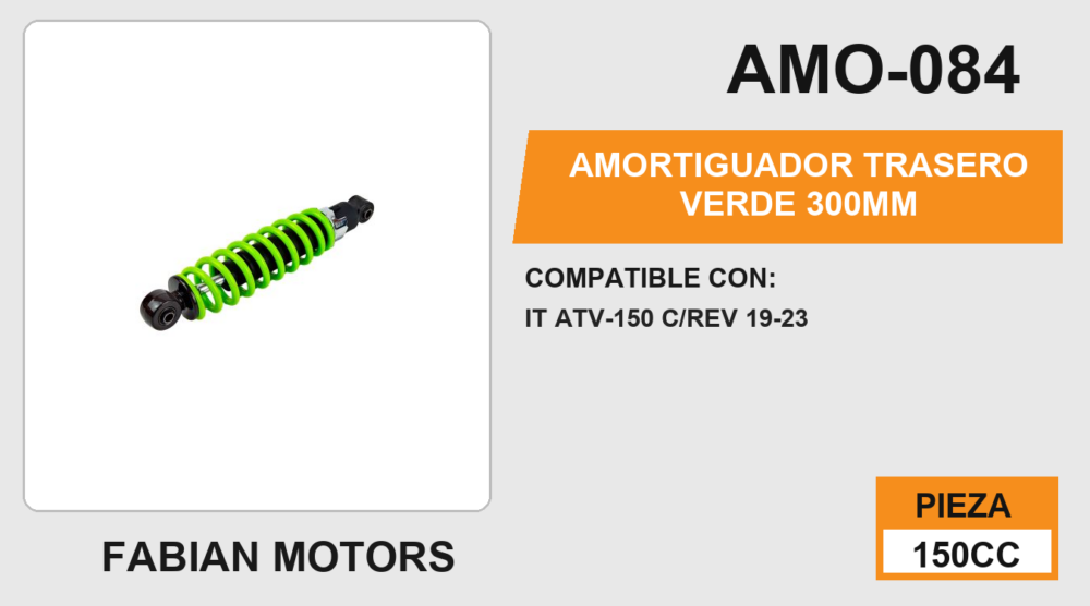 AMORTIGUADOR TRASERO VERDE 300mm