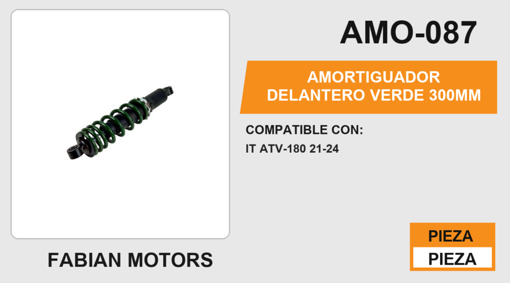 AMORTIGUADOR DELANTERO VERDE 300mm