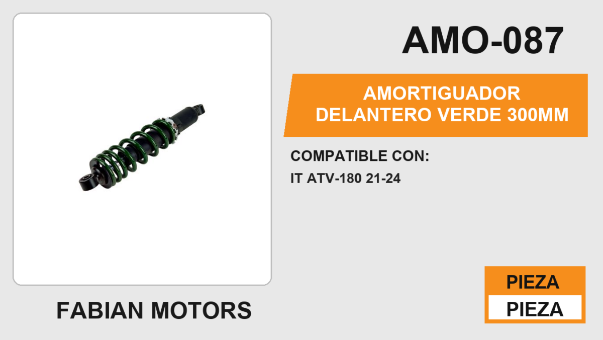 AMORTIGUADOR DELANTERO VERDE 300mm