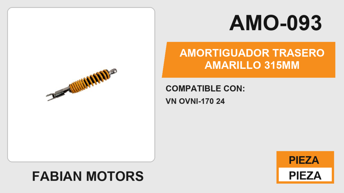 AMORTIGUADOR TRASERO AMARILLO 315mm