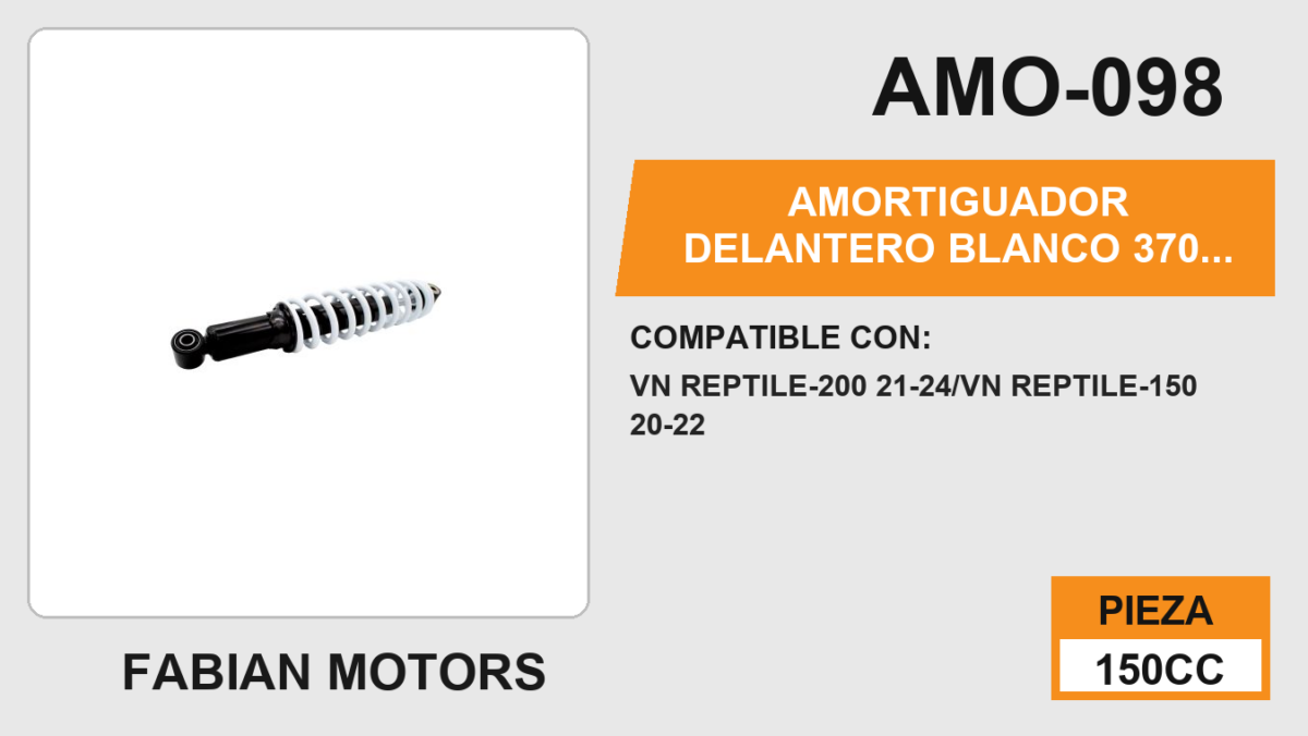 AMORTIGUADOR DELANTERO BLANCO 370 MM