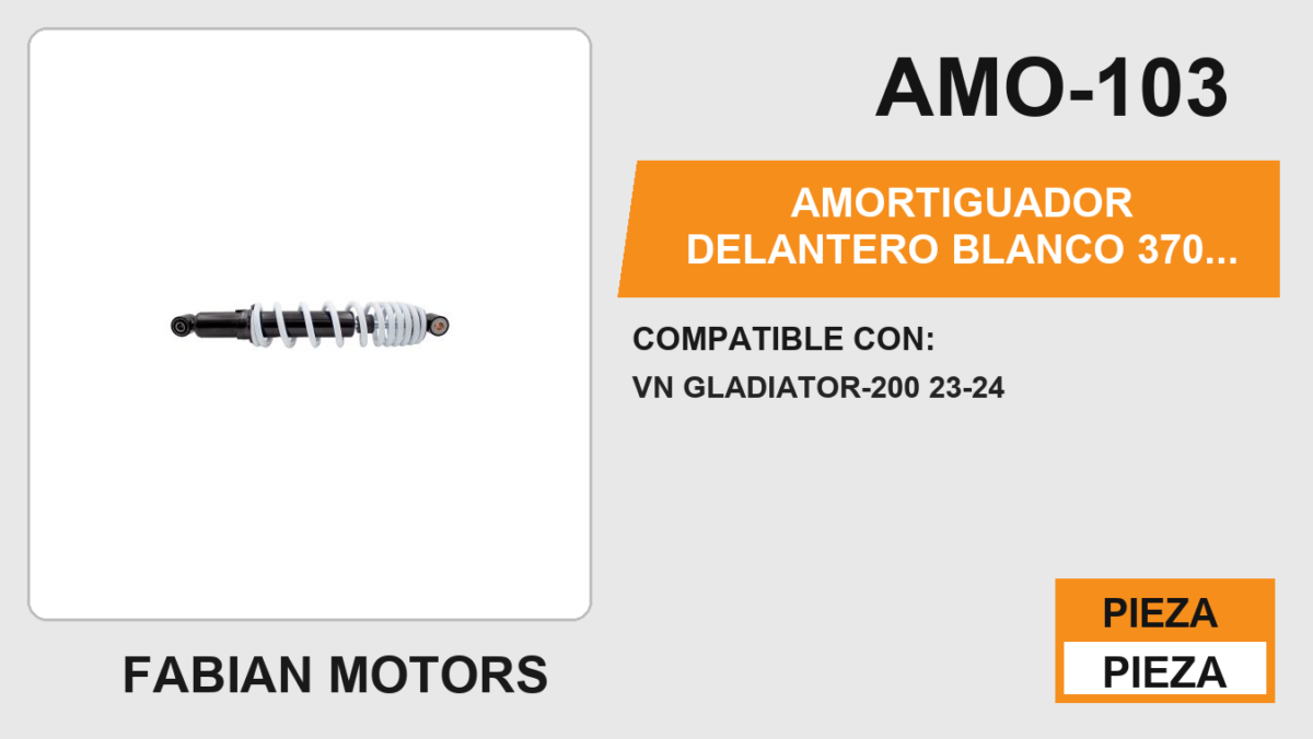 AMORTIGUADOR DELANTERO BLANCO 370 MM