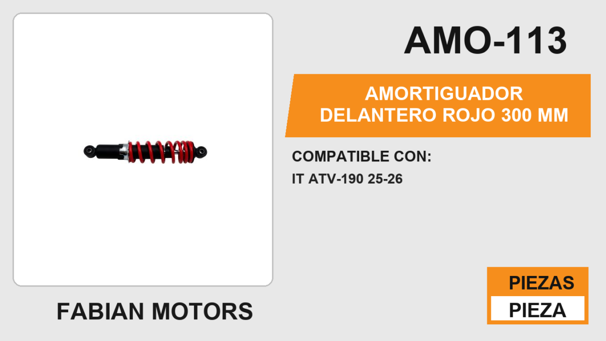 AMORTIGUADOR DELANTERO ROJO 300 mm