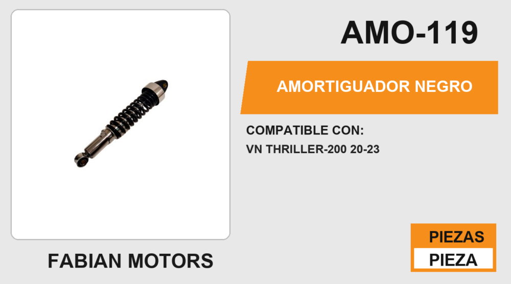 AMORTIGUADOR TRASERO NEGRO