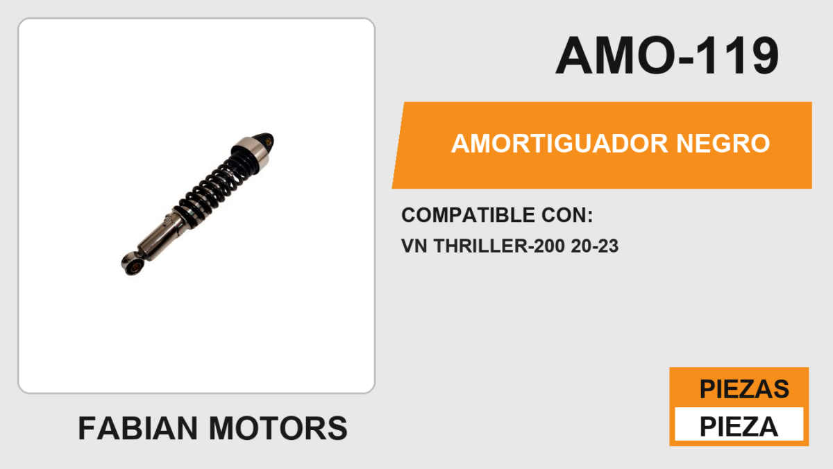 AMORTIGUADOR TRASERO NEGRO