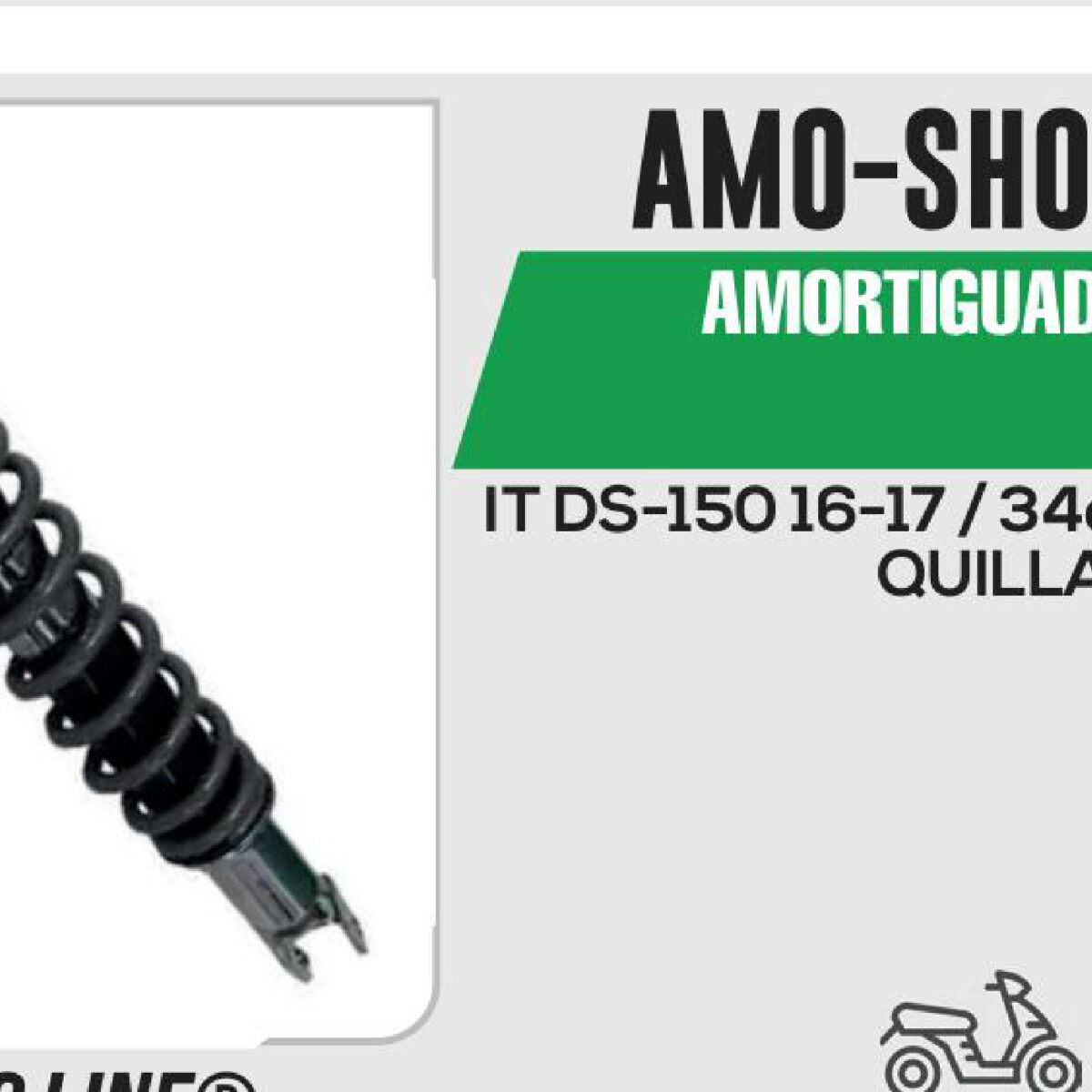 AMORTIGUADOR GRIS 34cm CON HORQUILLA