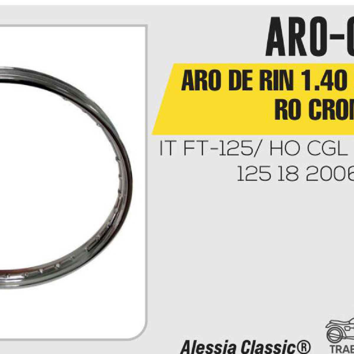 ARO DE RIN DELANTERO 1.4 X 18 CROMADO