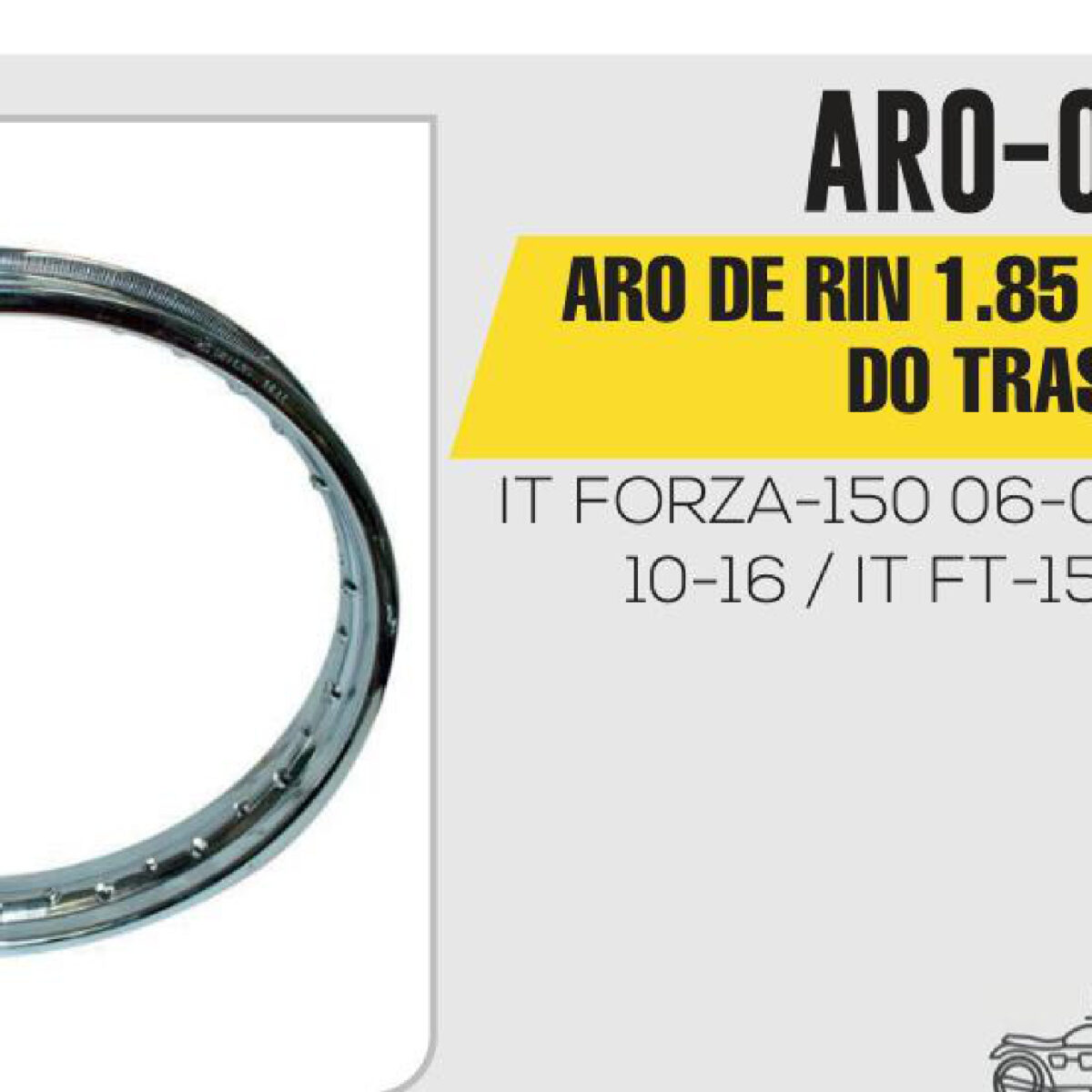 ARO DE RIN TRASERO 1.85 X 18 CROMADO