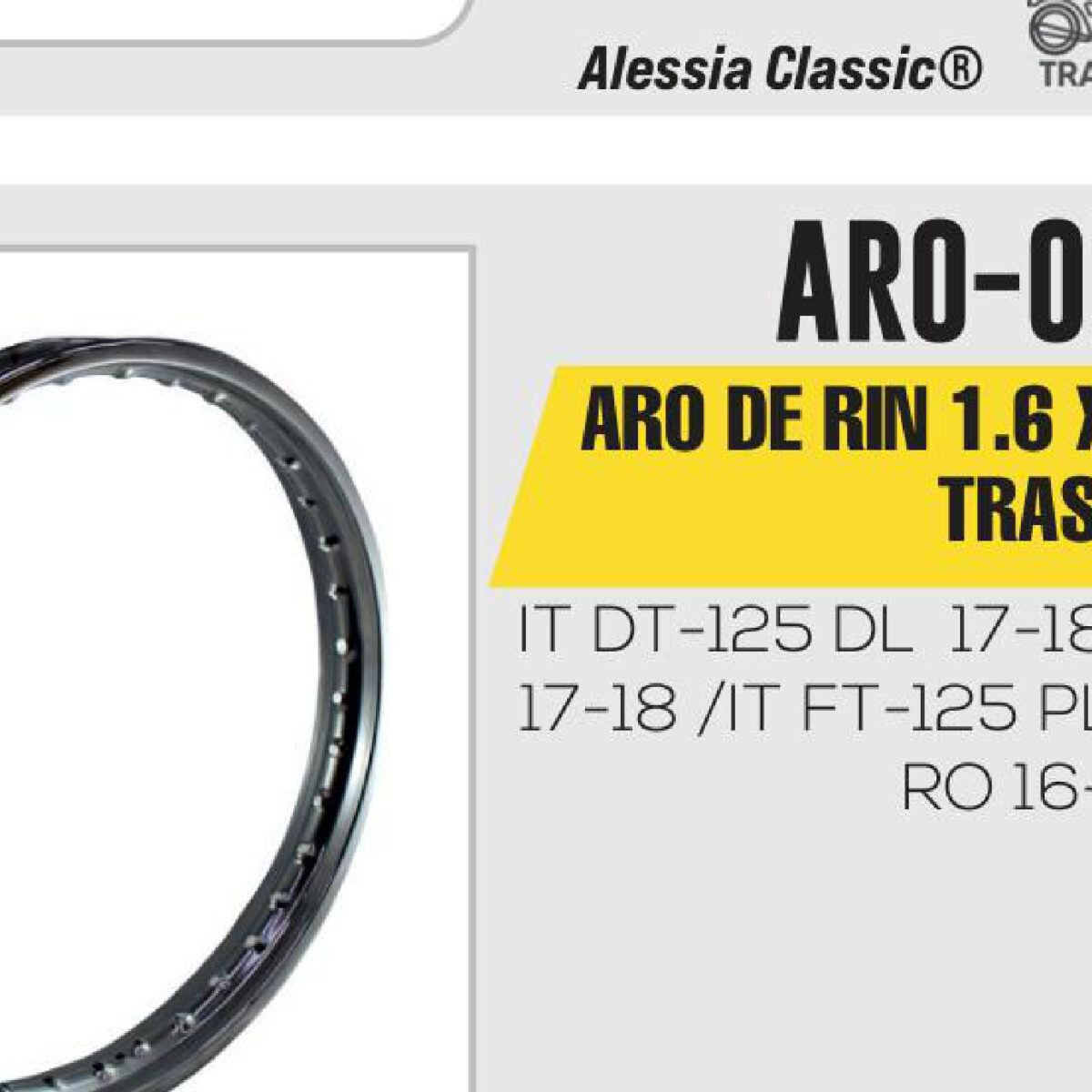ARO DE RIN TRASERO 1.6 X 18 CROMADO