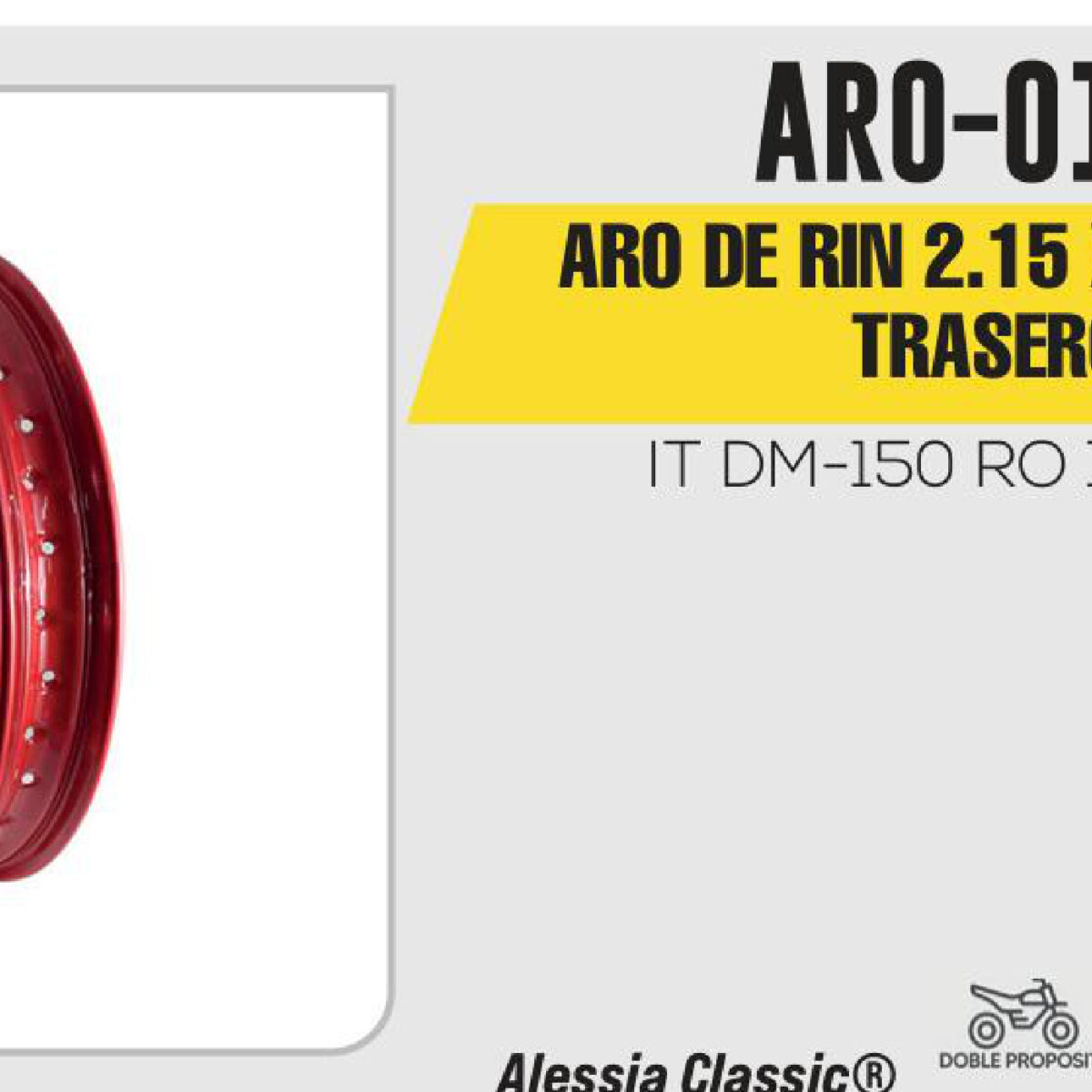 ARO DE RIN TRASERO 2.15 X 17 ROJO