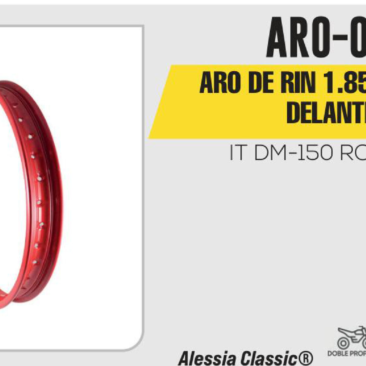 ARO DE RIN DELANTERO 1.85 X 19 ROJO