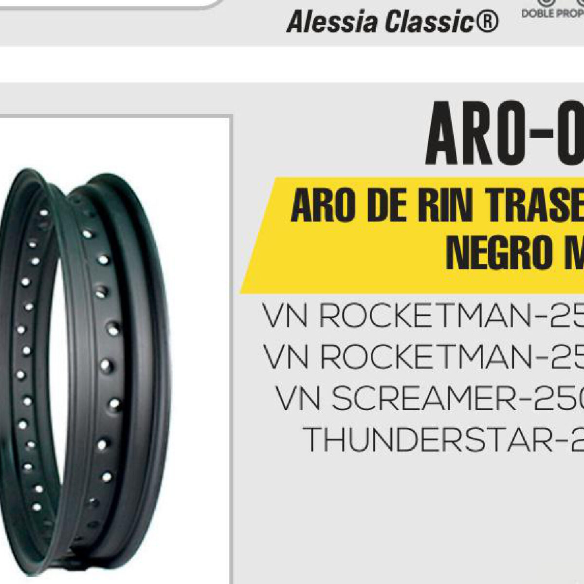 ARO TRASERO3.00 X 17NEGRO MATE 17”