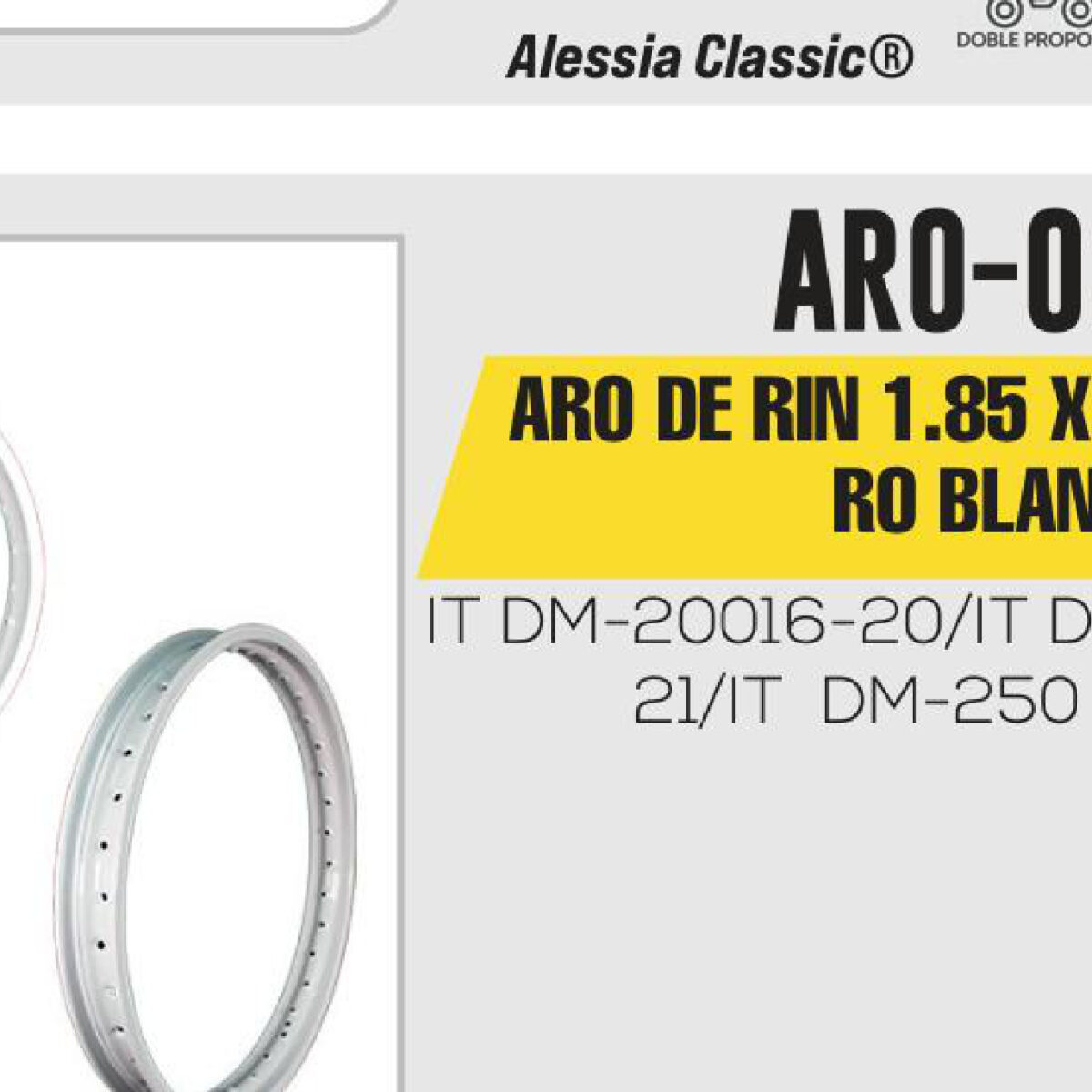 ARO DE RIN 1.85 X 21 DELANTERO BLANCO