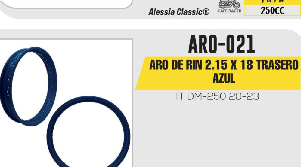 ARO DE RIN 2.15 X 18 TRASERO AZUL
