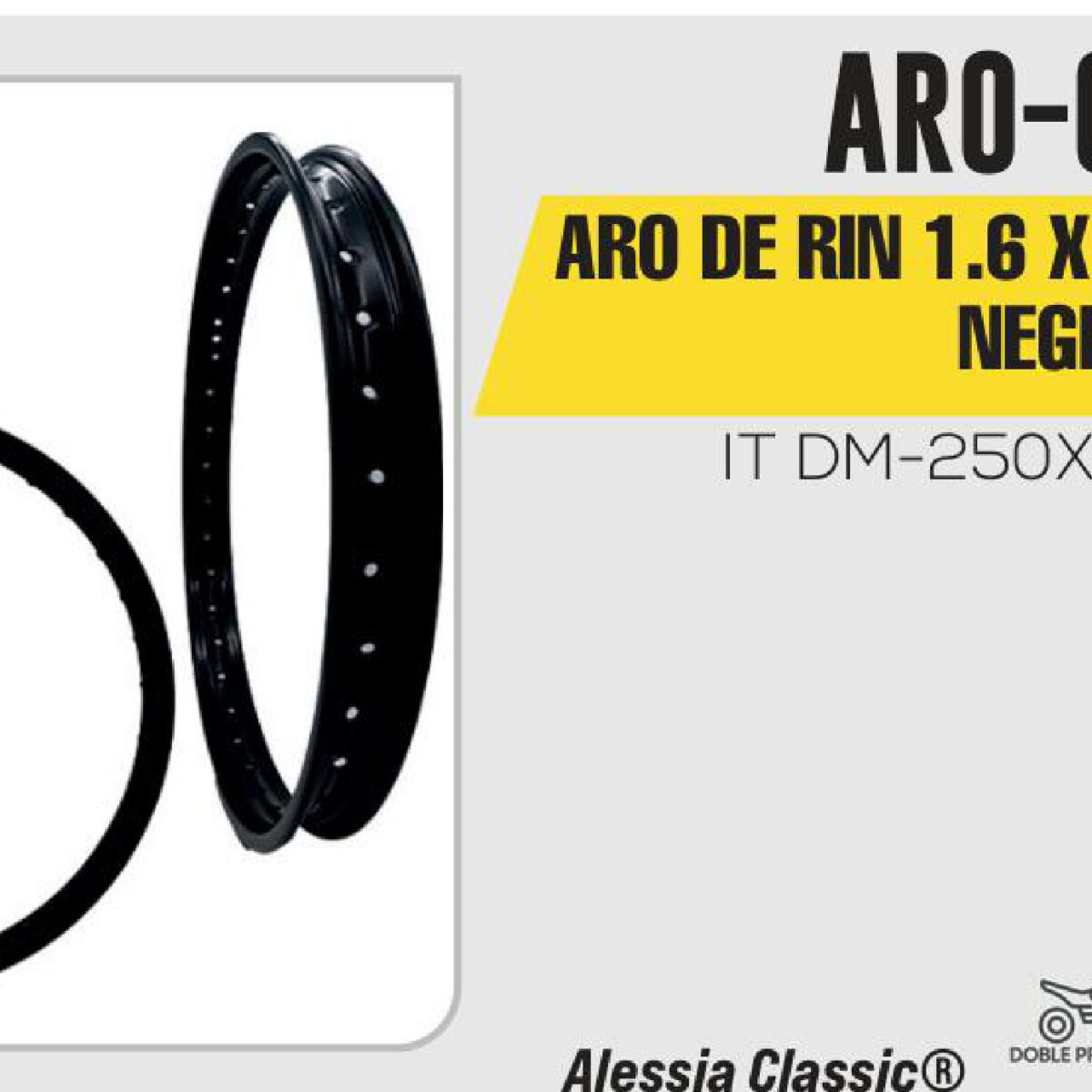 ARO DE RIN 1.6 X 21 DELANTERO NEGRO