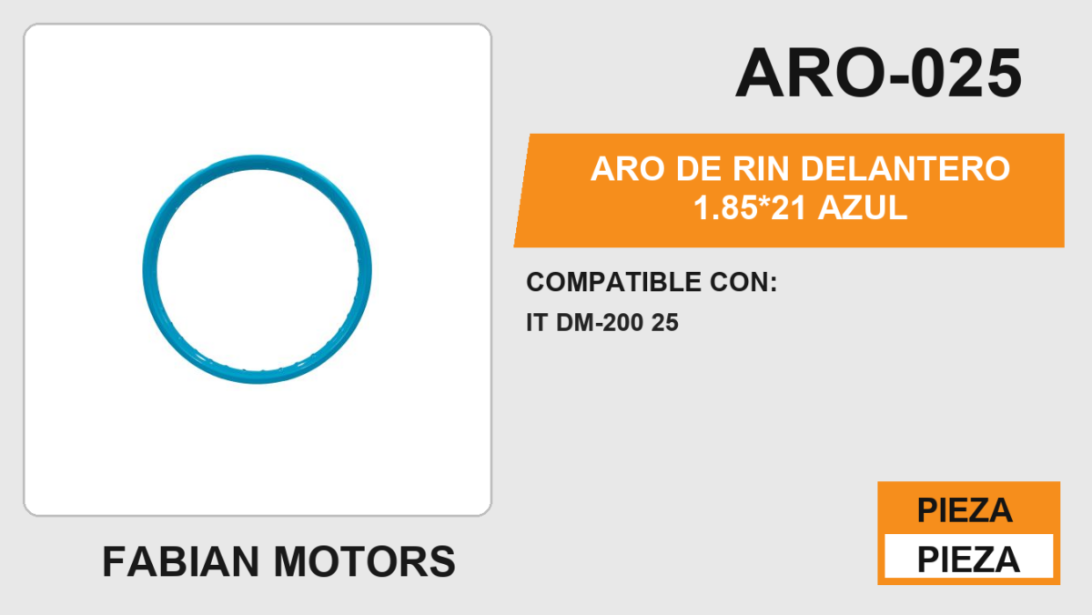 ARO DE RIN DELANTERO 1.85*21 AZUL