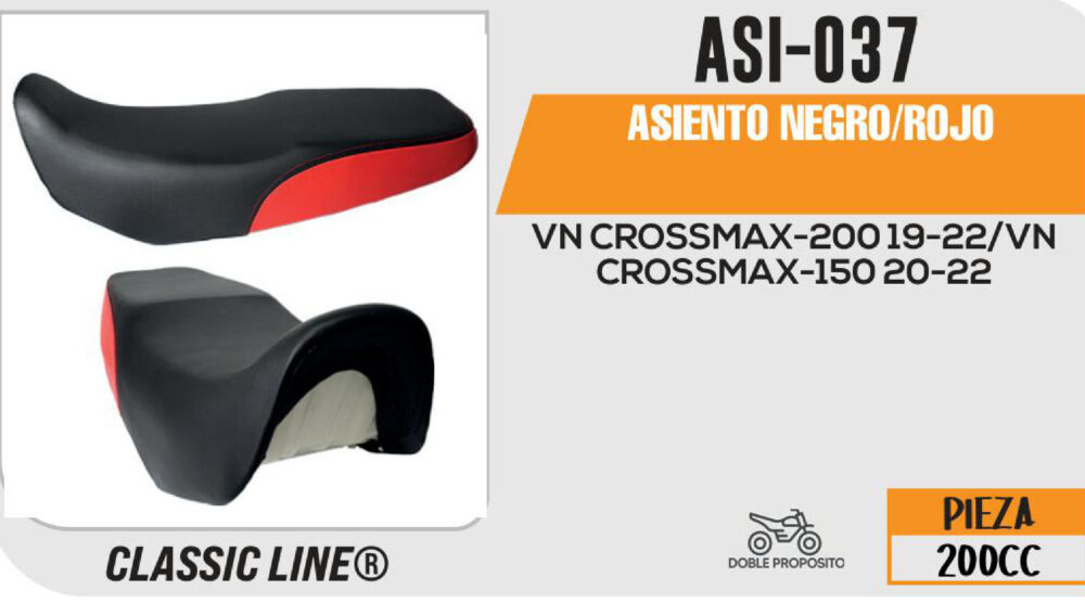 ASIENTO NERGO/ROJO