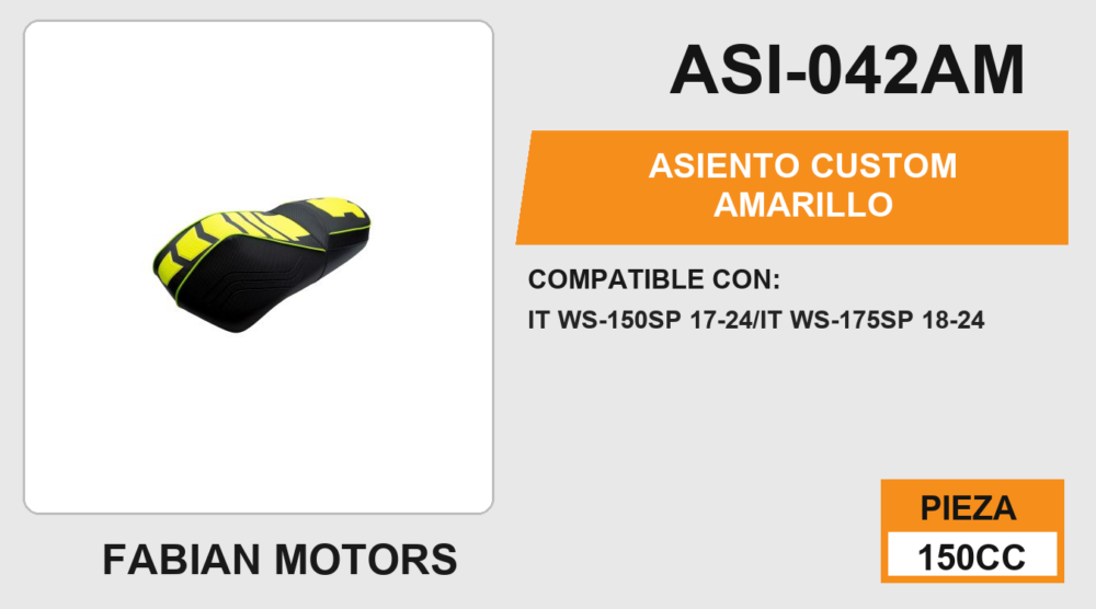 ASIENTO CUSTOM AMARILLO CON NEGRO