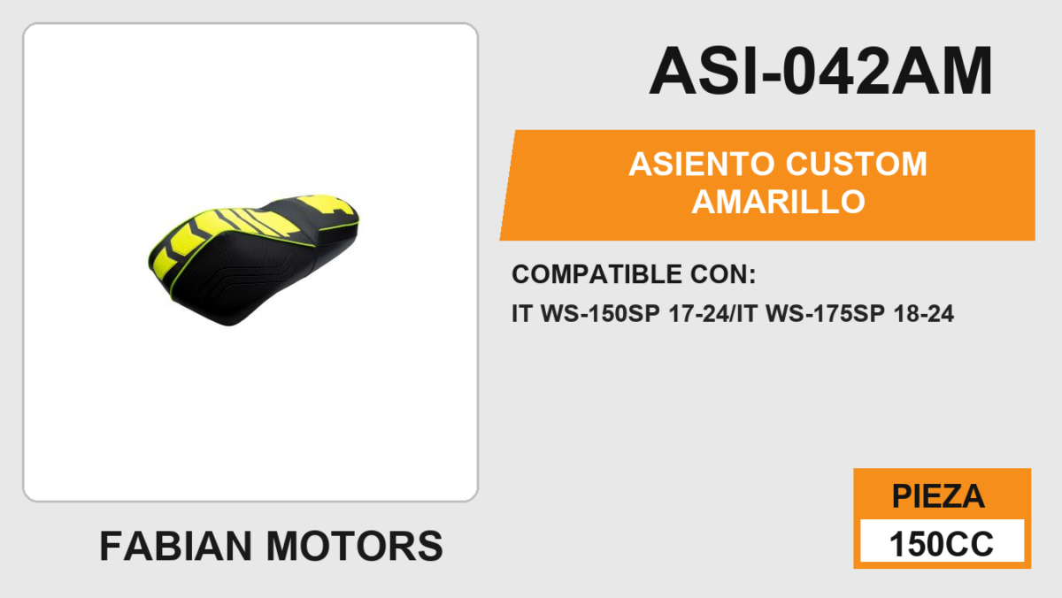 ASIENTO CUSTOM AMARILLO CON NEGRO