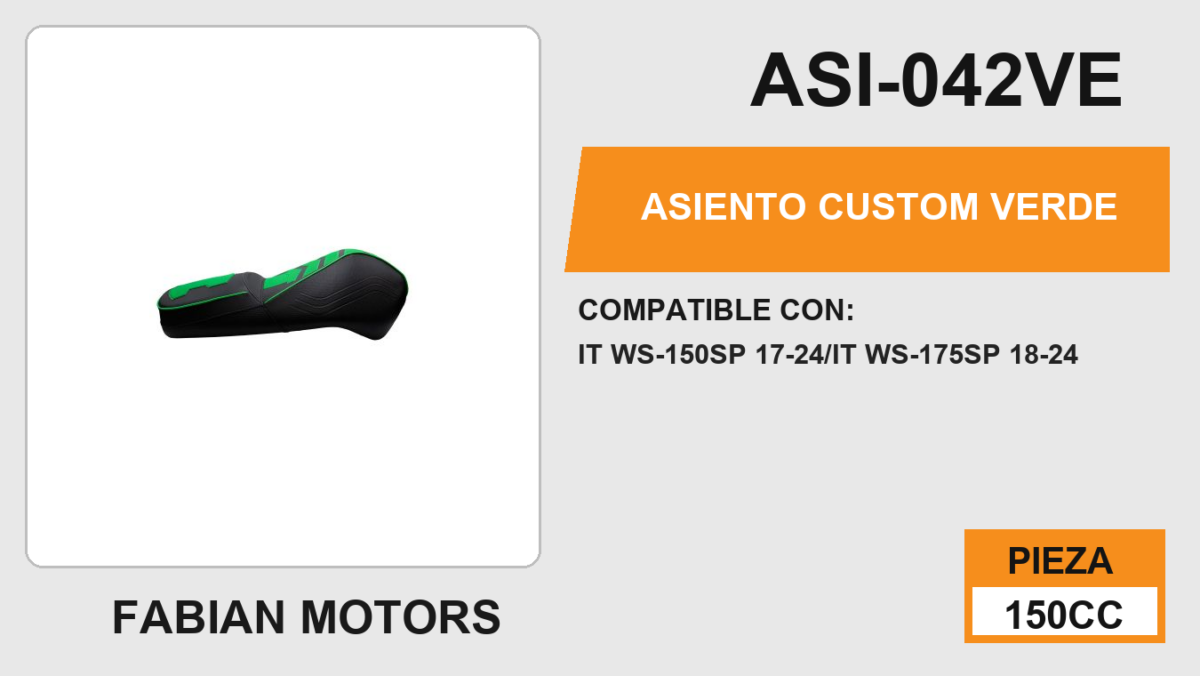 ASIENTO CUSTOM VERDE