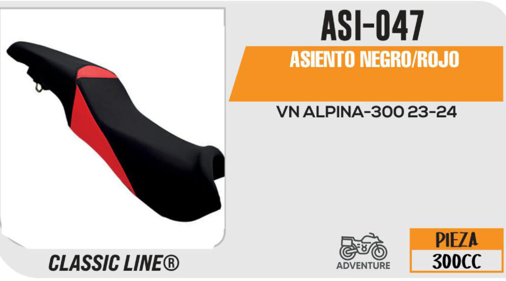 ASIENTO NEGRO/ ROJO