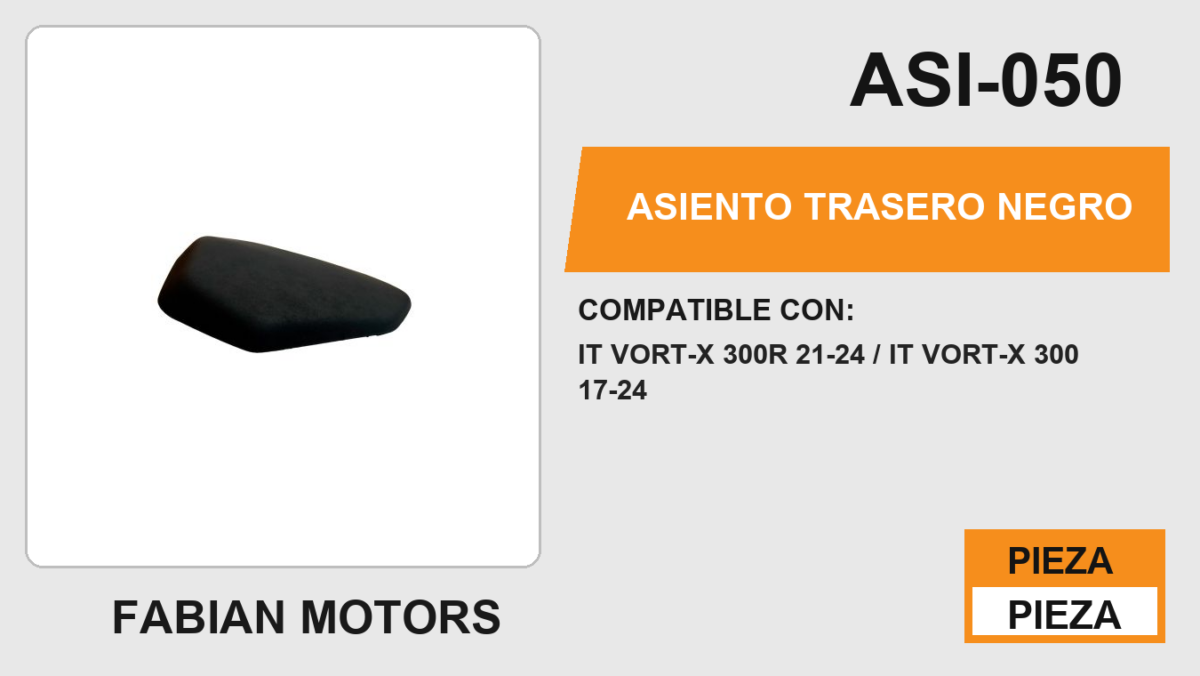 ASIENTO TRASERO NEGRO
