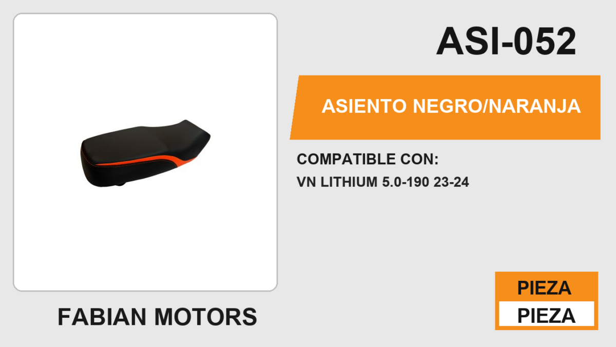 ASIENTO NEGRO/NARANJA