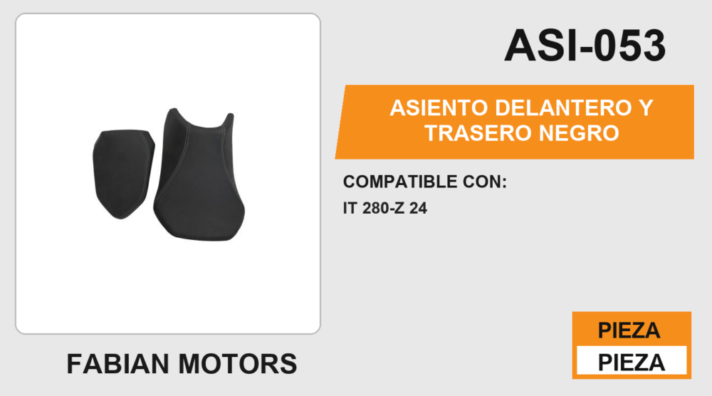ASIENTO DELANTERO Y TRASERO NEGRO