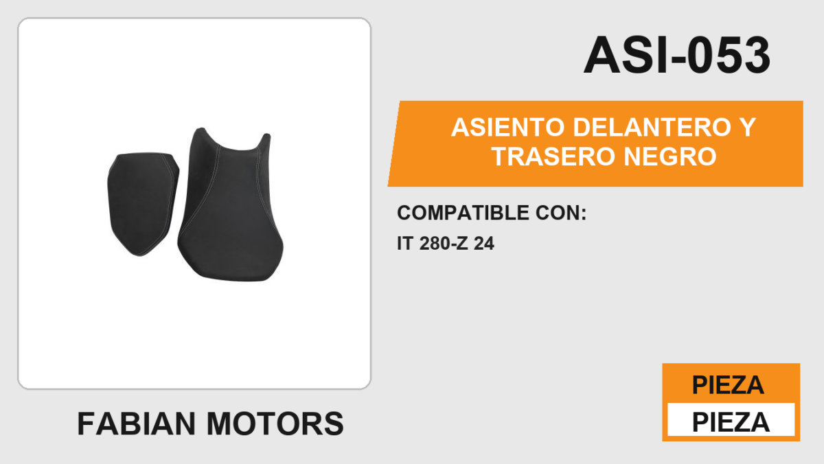 ASIENTO DELANTERO Y TRASERO NEGRO
