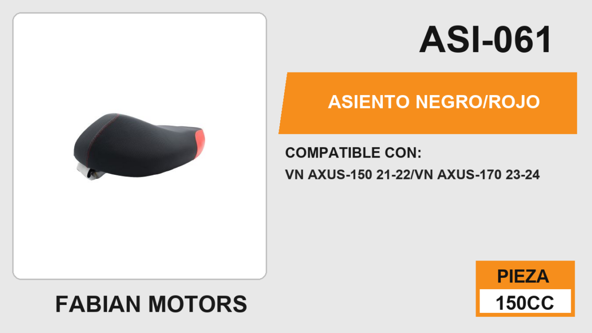 ASIENTO NEGRO/ROJO