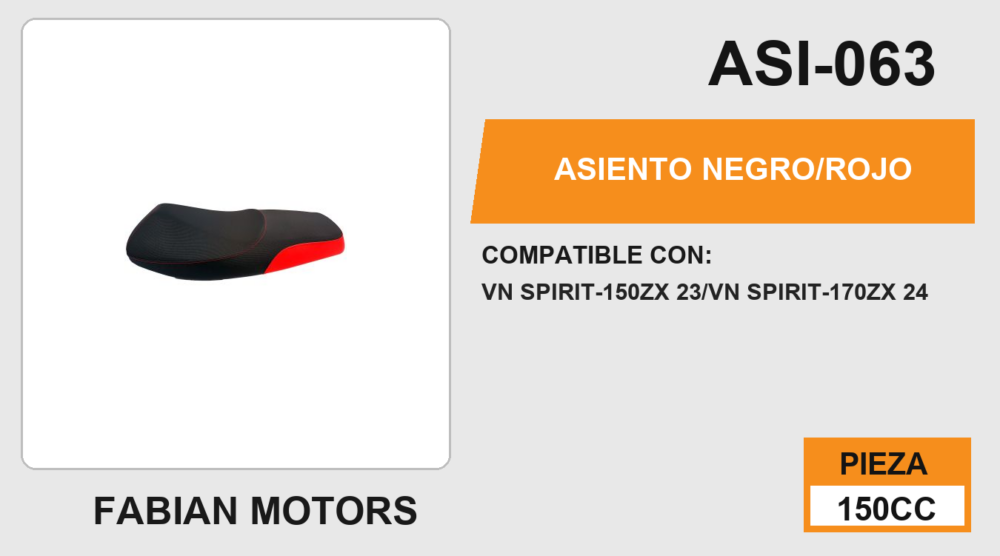 ASIENTO NEGRO/ROJO