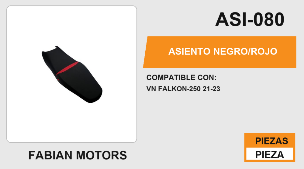 ASIENTO NEGRO/ROJO