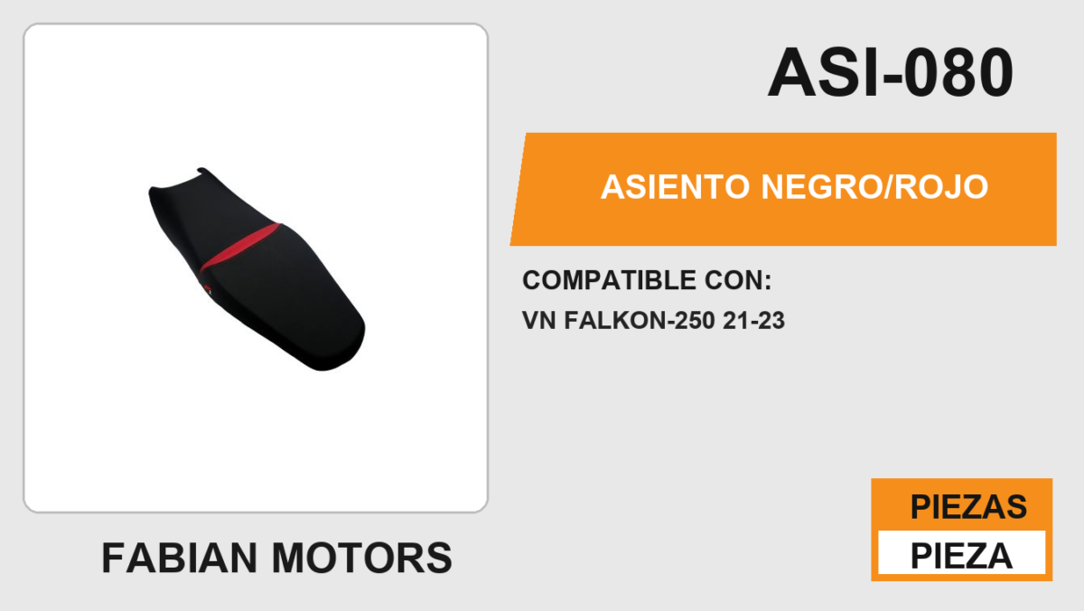 ASIENTO NEGRO/ROJO