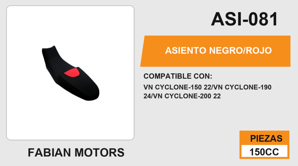 ASIENTO NEGRO/ROJO