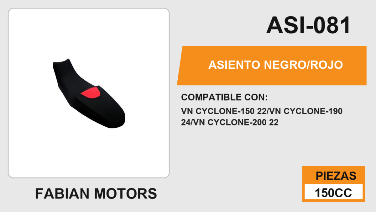 ASIENTO NEGRO/ROJO