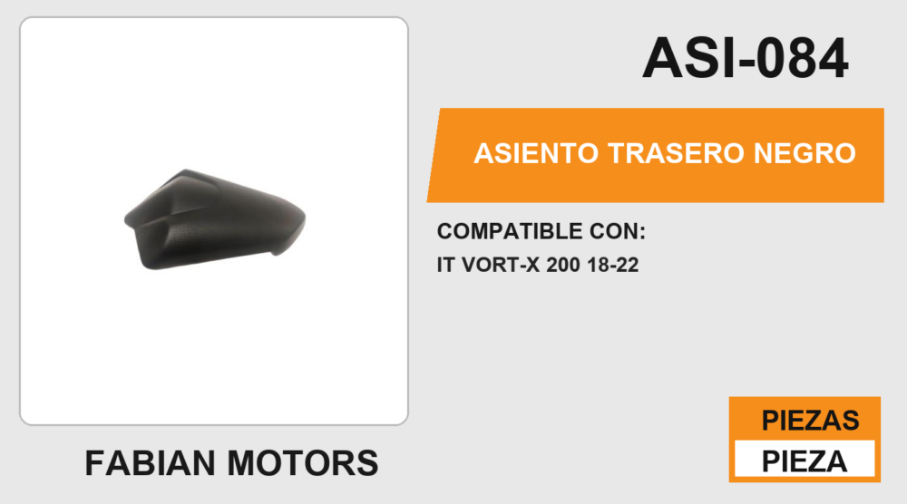 ASIENTO TRASERO NEGRO