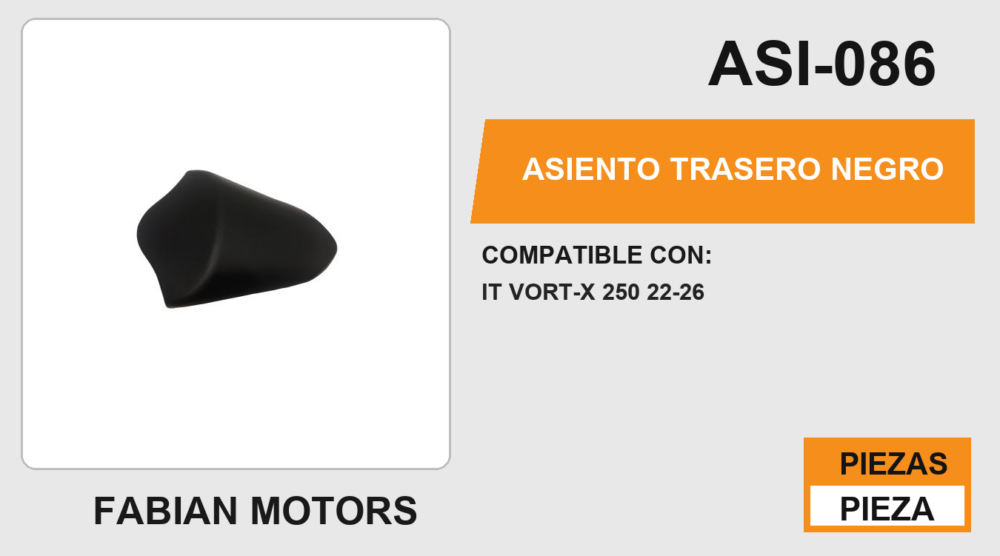 ASIENTO TRASERO NEGRO