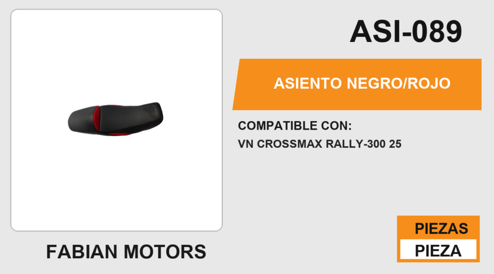 ASIENTO NEGRO/ROJO
